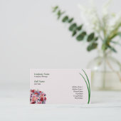  roze gelilie bedrijfskaartsjabloon visitekaartje (Staand voorkant)