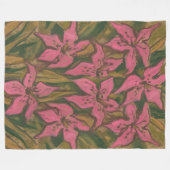 Roze gelilies, pastelschilderingen, bloemen, bloem fleece deken (Voorkant (Horizontaal))
