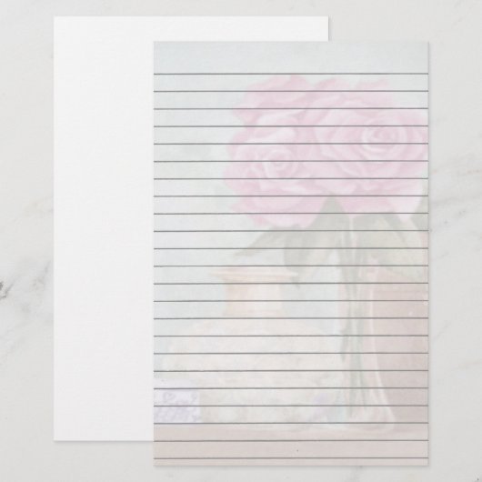 Roze, gelinkte banketbakkerij briefpapier (Voorkant / Achterkant)