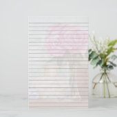 Roze, gelinkte banketbakkerij briefpapier (Staand voorkant)