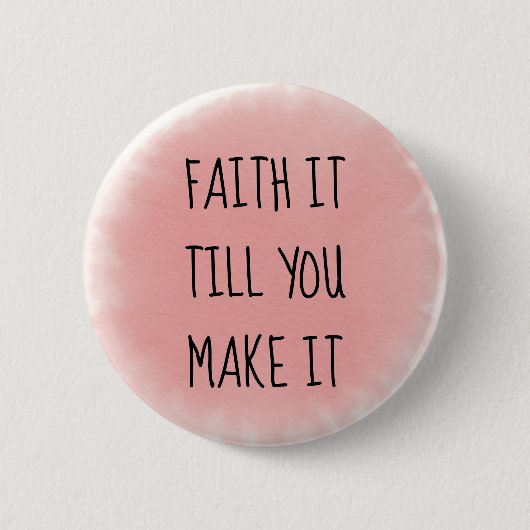Roze geloof het ronde button 5,7 cm (Voorkant)