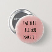 Roze geloof het ronde button 5,7 cm (Voorkant /achterkant)