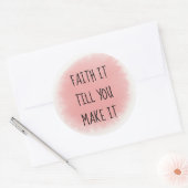 Roze geloof het ronde sticker (Envelop)