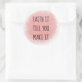 Roze geloof het ronde sticker (Tas)