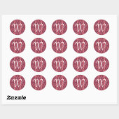 Roze gelt ronde sticker (Vel)