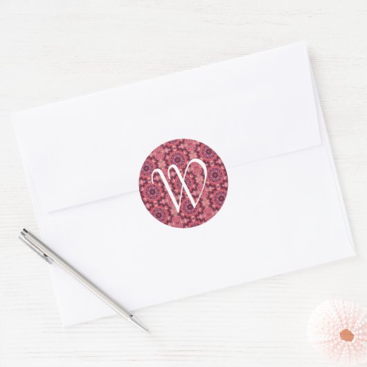 Roze gelt ronde sticker (Envelop)