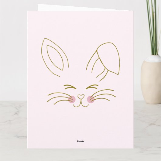 Roze Gelukkig 1e Paasei Goddochter Naam Kaart (Achterkant)