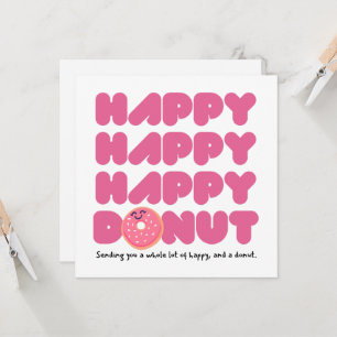 Roze GELUKKIG Donut Kaart