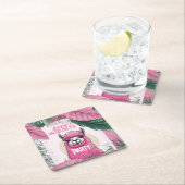 Roze Gelukkig Lachende Lama Bachelorette Kartonnen Onderzetters (Insitu)