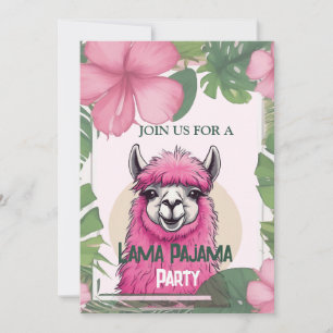 Roze Gelukkig Lachende Pyjama Lama Kaart