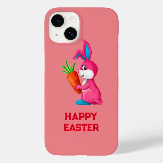 Roze Gelukkig Pasen Case-Mate iPhone Case (Achterkant)