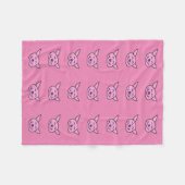 Roze Gelukkig Varken Fleece Deken (Voorkant (Horizontaal))