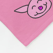 Roze Gelukkig Varken Fleece Deken (Hoek)