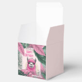 Roze Gelukkige Glimlachende Lama Bedankdoosjes (Geopend)