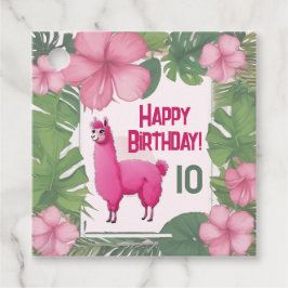 Roze Gelukkige Glimlachende Lama Bedankjes Labels