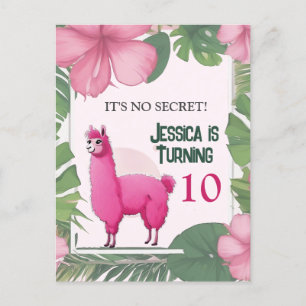 Roze Gelukkige Glimlachende Lama Briefkaart