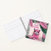 Roze Gelukkige Glimlachende Lama Notitieboek (Binnen)