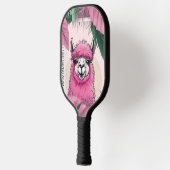 Roze Gelukkige Glimlachende Lama Pickleball Paddle (Links)