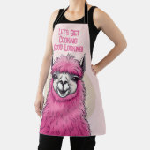 Roze Gelukkige Glimlachende Lama Schort (Insitu)