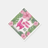 Roze Gelukkige Glimlachende Lama Servet (Hoek)