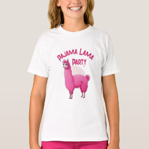 Roze Gelukkige Glimlachende Lama T-shirt