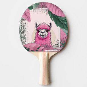 Roze Gelukkige Glimlachende Lama Tafeltennisbatje