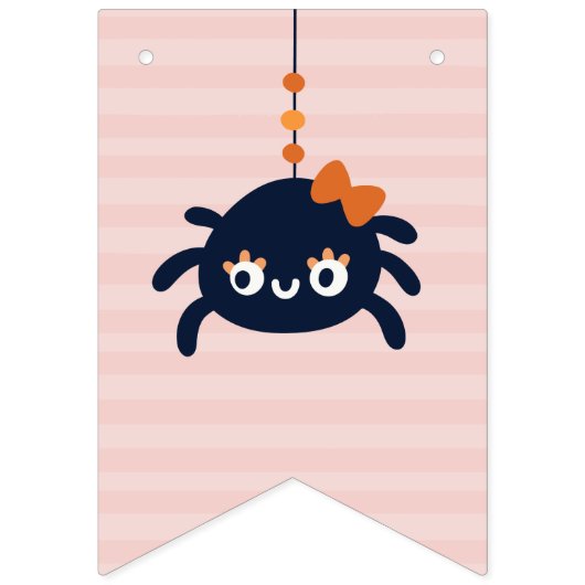 Roze Gelukkige Halloween Verjaardag Vlaggetjes (Eerste vlag)