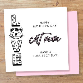 Roze Gelukkige Moederdag Van De Kat Purrfect Kaart