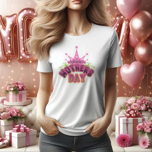 Roze gelukkige moederdag Vrouwen T-Shirt