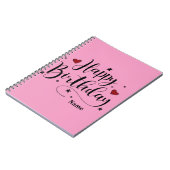Roze Gelukkige Verjaardag Citaat Notitieboek (Linkerzijde)