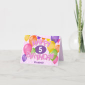 Roze Gelukkige Verjaardagsknipsel koekjes W ballon Kaart (Voorkant)