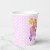 Roze Gelukkige Verjaardagsknipsel koekjes W ballon Papieren Bekers (Rechts)