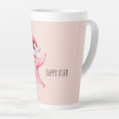 Roze Gelukkige Zeester Kerstman Hoed Latte Mok (Rechterhoek)