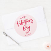 Roze geluksstickers voor Valentijnsdag Ronde Sticker (Envelop)