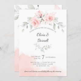 Roze gelukzaligheid Rozen en groen bruiloft Kaart