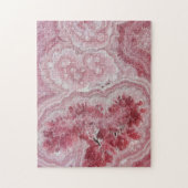 Roze gem-steenhipster met kristaldruse legpuzzel (Verticaal)