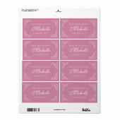 Roze Gemaakt met liefde Uit de keuken van voedsell Etiket (Full Sheet)