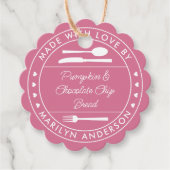 Roze gemaakt met liefdesvoedsel Gift Bedankjes Labels (Voorkant)