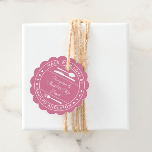 Roze gemaakt met liefdesvoedsel Gift Bedankjes Labels (In situ)