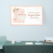 Roze gemaakt van bakkerij met liefdesbakkerij spandoek (Beurs)