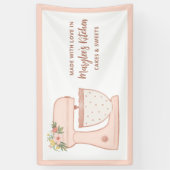 Roze gemaakt van bakkerij met liefdesbakkerij spandoek (Verticaal)