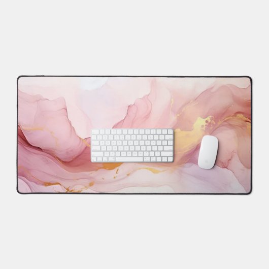 Roze gemarmerd bureaumat (Keyboard & Muis)