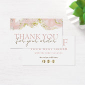 roze gemarmerd design bedankt voor je creditcard visitekaartje (Bureau)