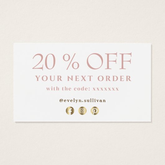 roze gemarmerd design bedankt voor je creditcard visitekaartje (Achterkant)