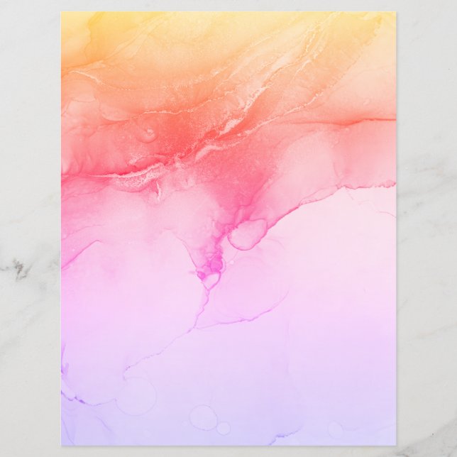 Roze, gemarmerd plakboekpapier (Voorkant)