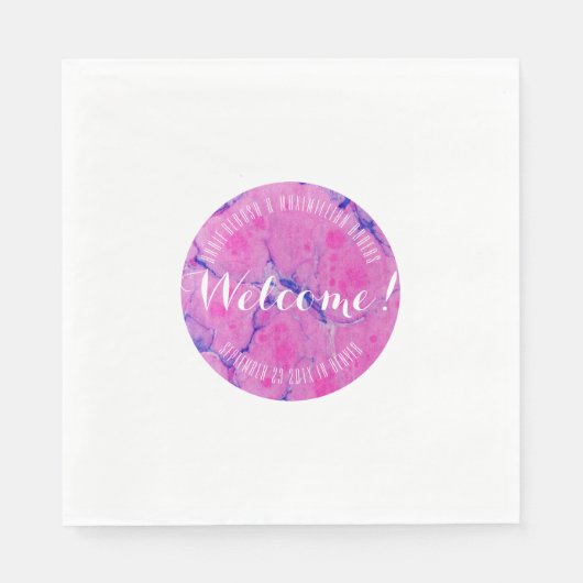 Roze gemarmerd servet (Voorkant)