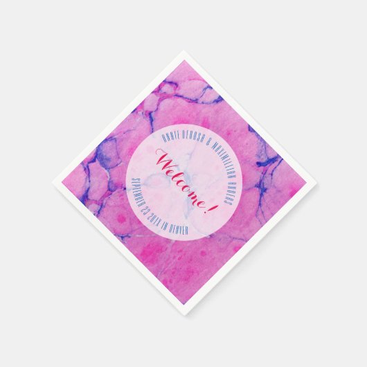 Roze gemarmerd servetten (Hoek)