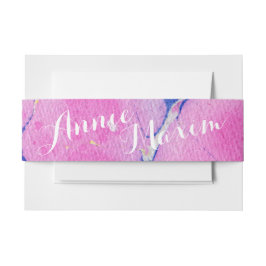 Roze gemarmerd uitnodigingen wikkel