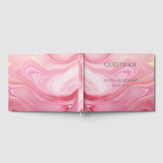 Roze gemarmerde achtergrond gastenboek (Volledig)