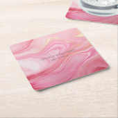 Roze gemarmerde achtergrond kartonnen onderzetters (Schuin)